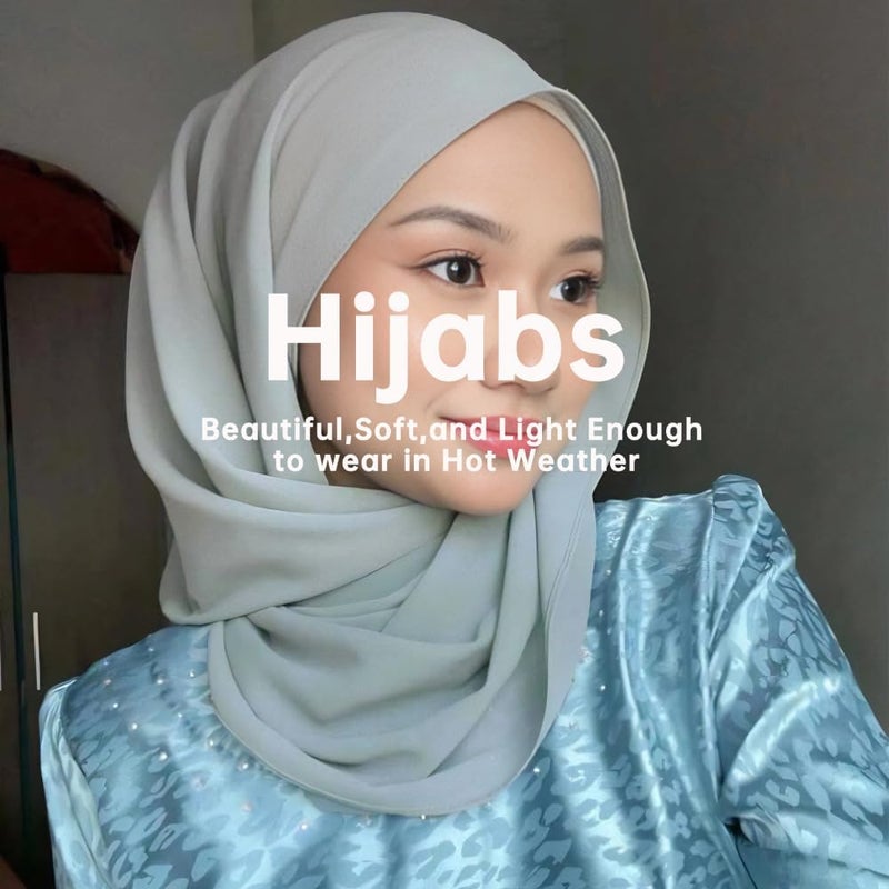 Harewom Chiffon Hijab for Women Sheer Shawl and Wraps for Wedding Bridal Scarves Summer Lightweight Sun-proof Scarf - Image 4